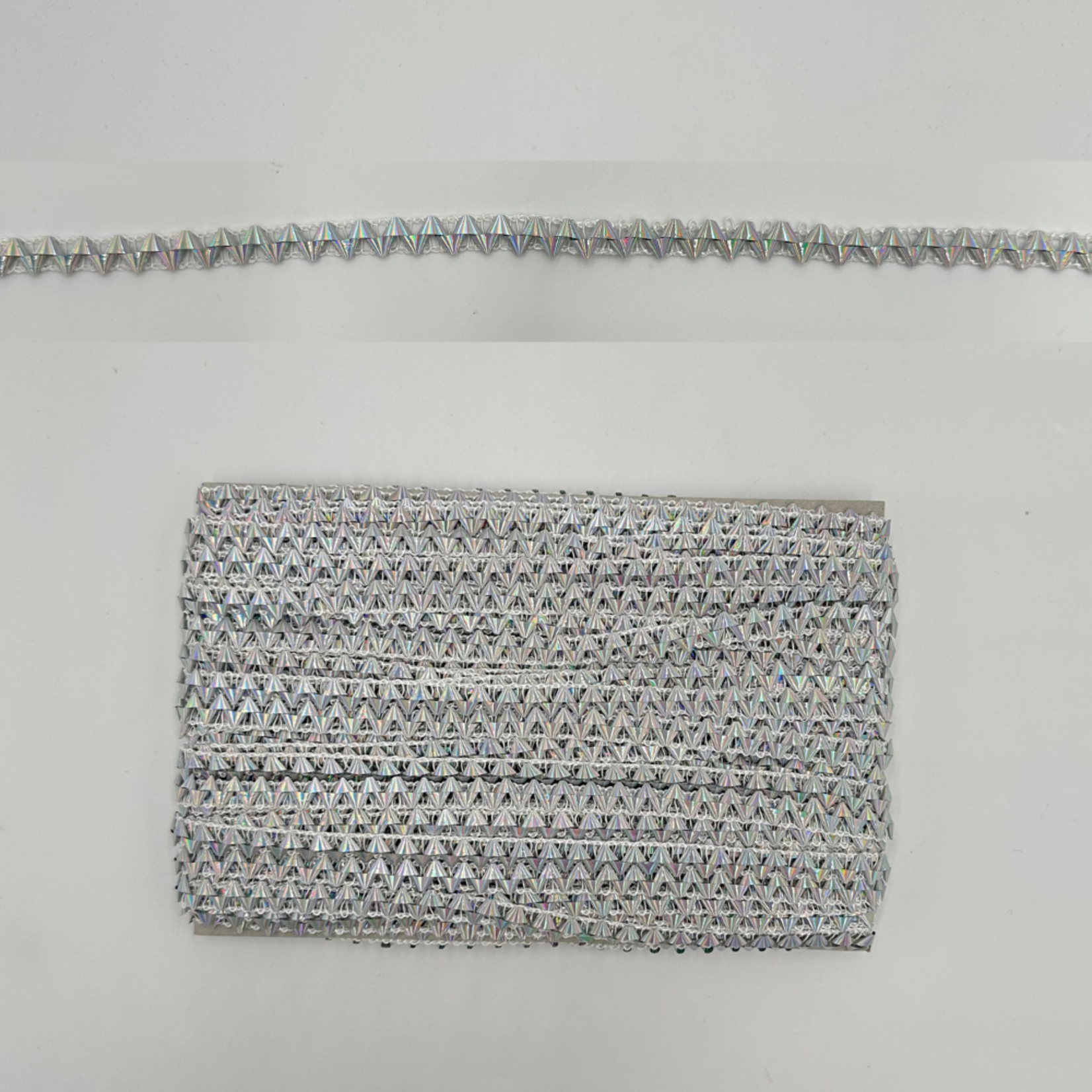 Metallic Trim - Single Braid .25in Silver Hologram Matt