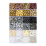 Bead Box - Glass Seed Beads 8/0 apx. 300g 24 Colors Champagne Glow