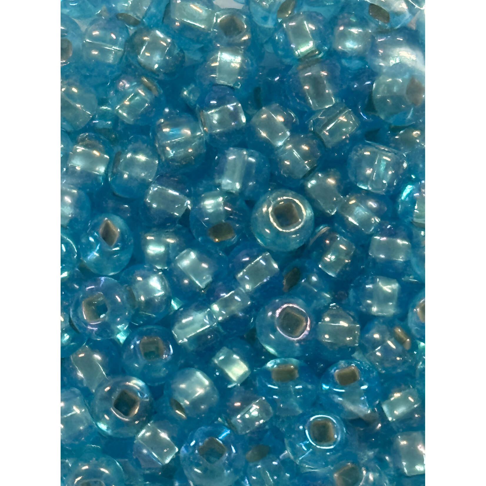 Ponybead (13 grams) Aqua Rainbow 6/0 Silverlined