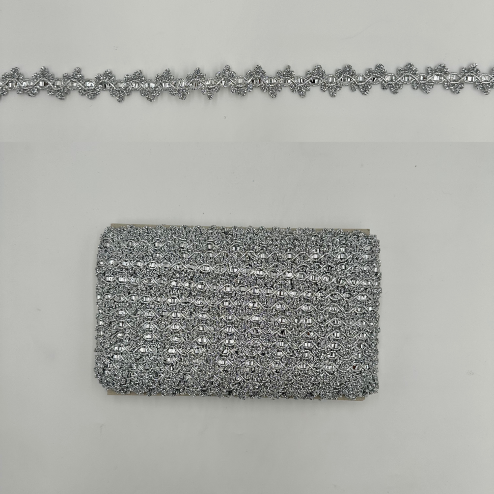 Metallic Trim - Double Crown 25mm Silver