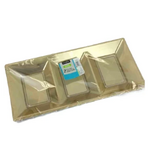 2CT 3-SECTION SNACK TRAY; GOLD