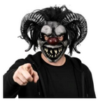 Demon Clown Mask with Horns