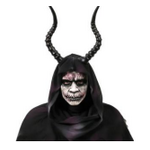 Black Horned Demon Hood Mask