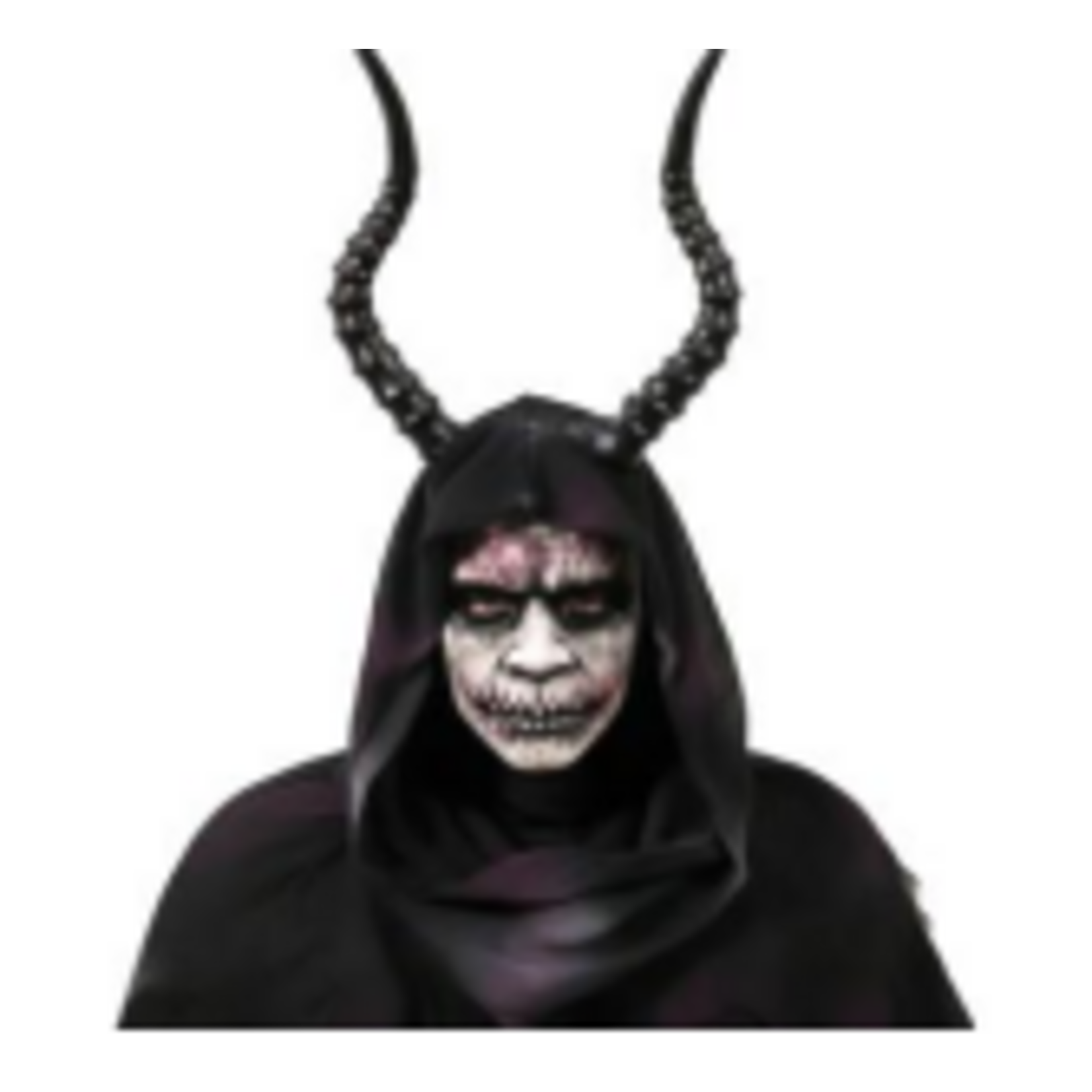 Black Horned Demon Hood Mask