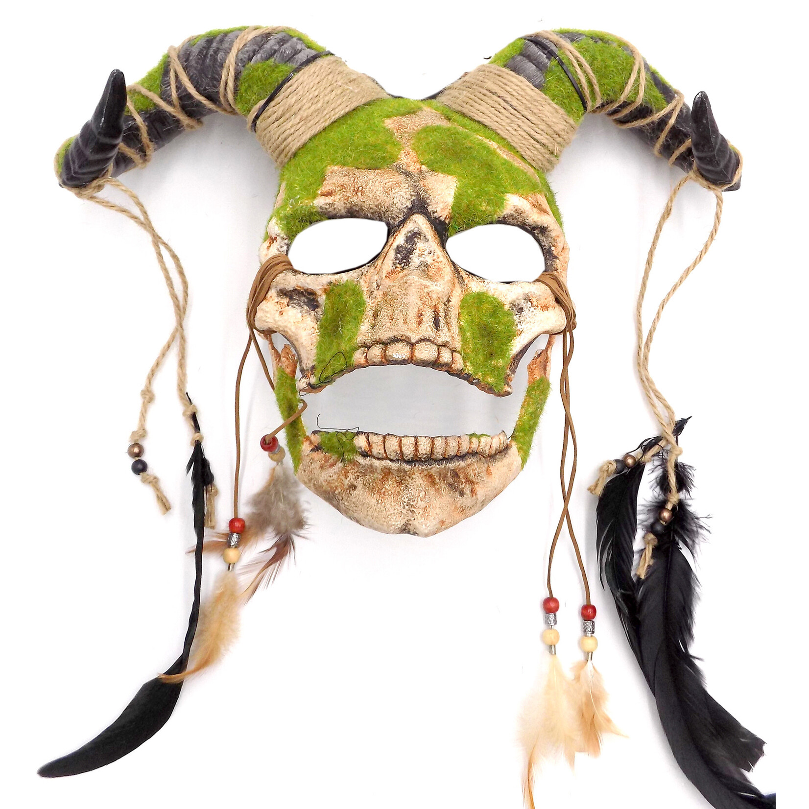 Woodland Tribal Skull Horned Mask