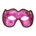 Hot Pink & Gold Masquerade Mask