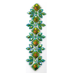 Rhinestone Trimming Design #1 Square Diamond - Teal AB