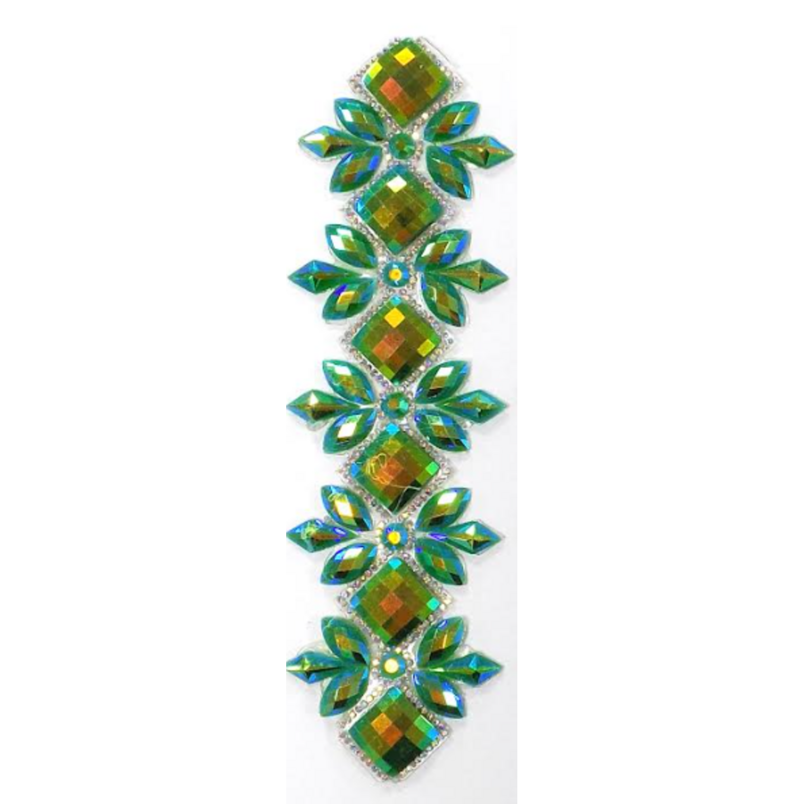 Rhinestone Trimming Design #1 Square Diamond - Teal AB