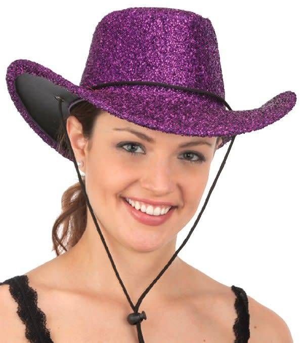 Glitter Cowboy Hat Purple - Samaroo's 