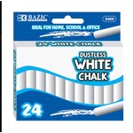 Bazic Dustless White Chalk (24/Box)