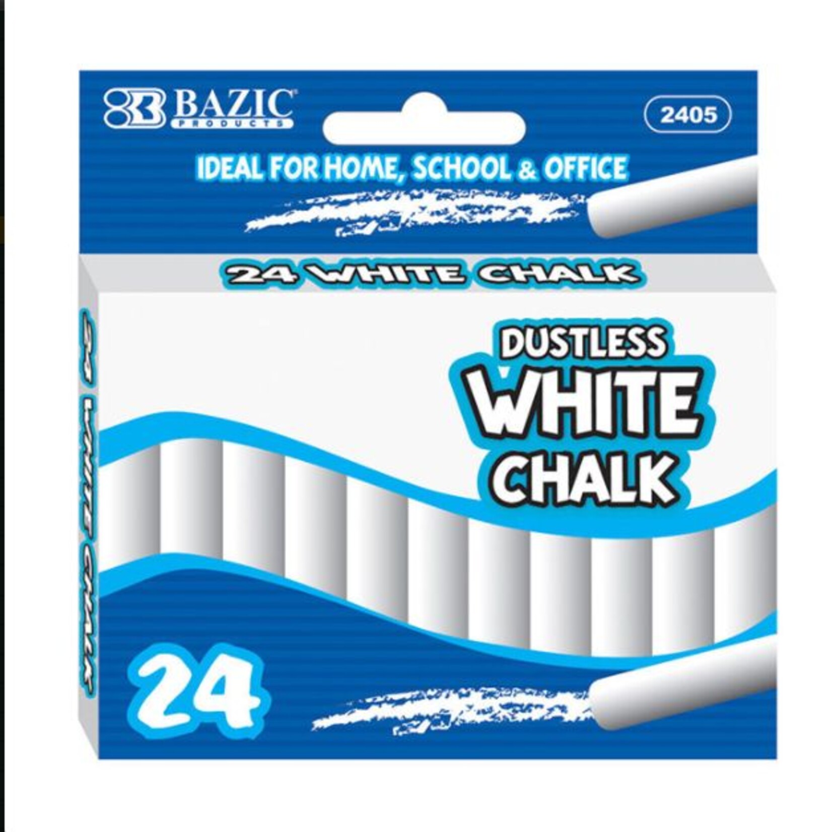 Bazic Dustless White Chalk (24/Box)