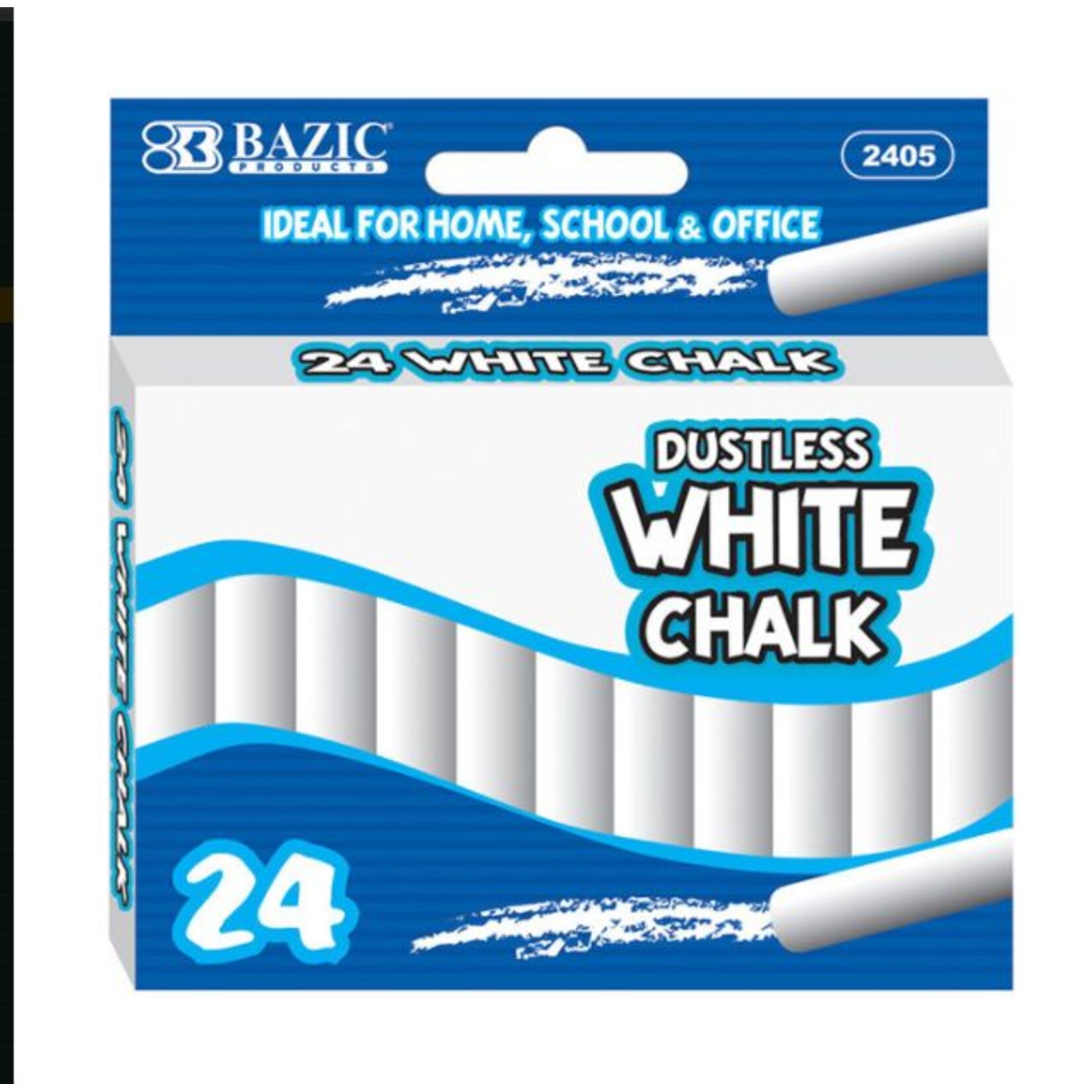 Bazic Dustless White Chalk (24/Box)