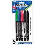 Asst. Color Fine Tip Permanent Markers W/Pocket Clip