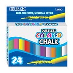 Bazic Bazic Dustless Assorted Color Chalk (24/Box)