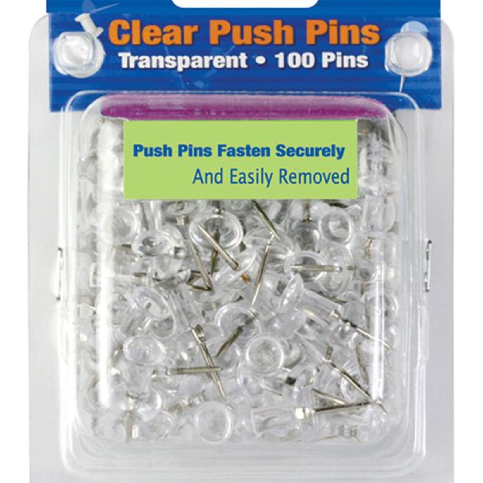 Clear Transparent Push Pins (100/Pk)