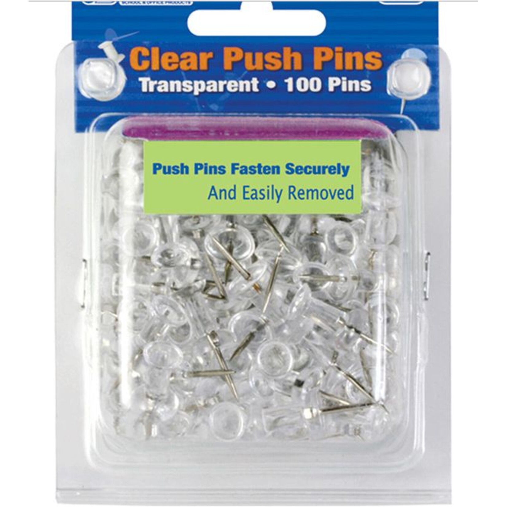 Clear Transparent Push Pins (100/Pk)