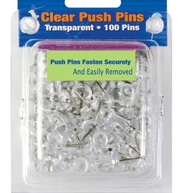 Clear Transparent Push Pins (100/Pk)