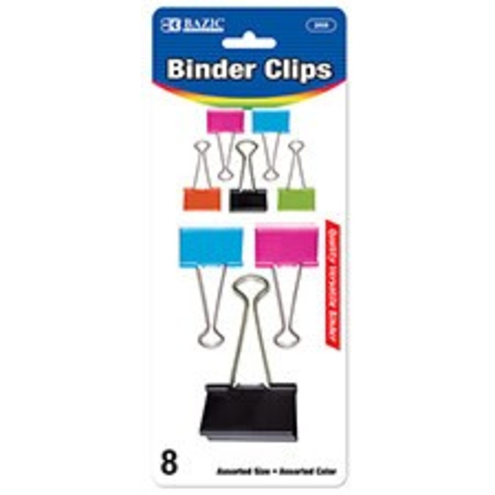 Assorted Size Color Binder Clip (8/Pack)