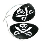 Skull And Crossed Sword Pirate Eye Patches Black And White (12 pcs per pack)