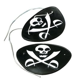 Skull And Crossed Sword Pirate Eye Patches Black And White (1 Pack)