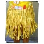 Juvenile Luau Raffia Skirt W/Flowers Gold 24X17 Inches