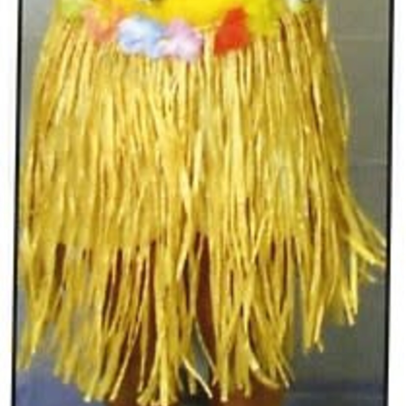 Juvenile Luau Raffia Skirt W/Flowers Gold 24X17 Inches