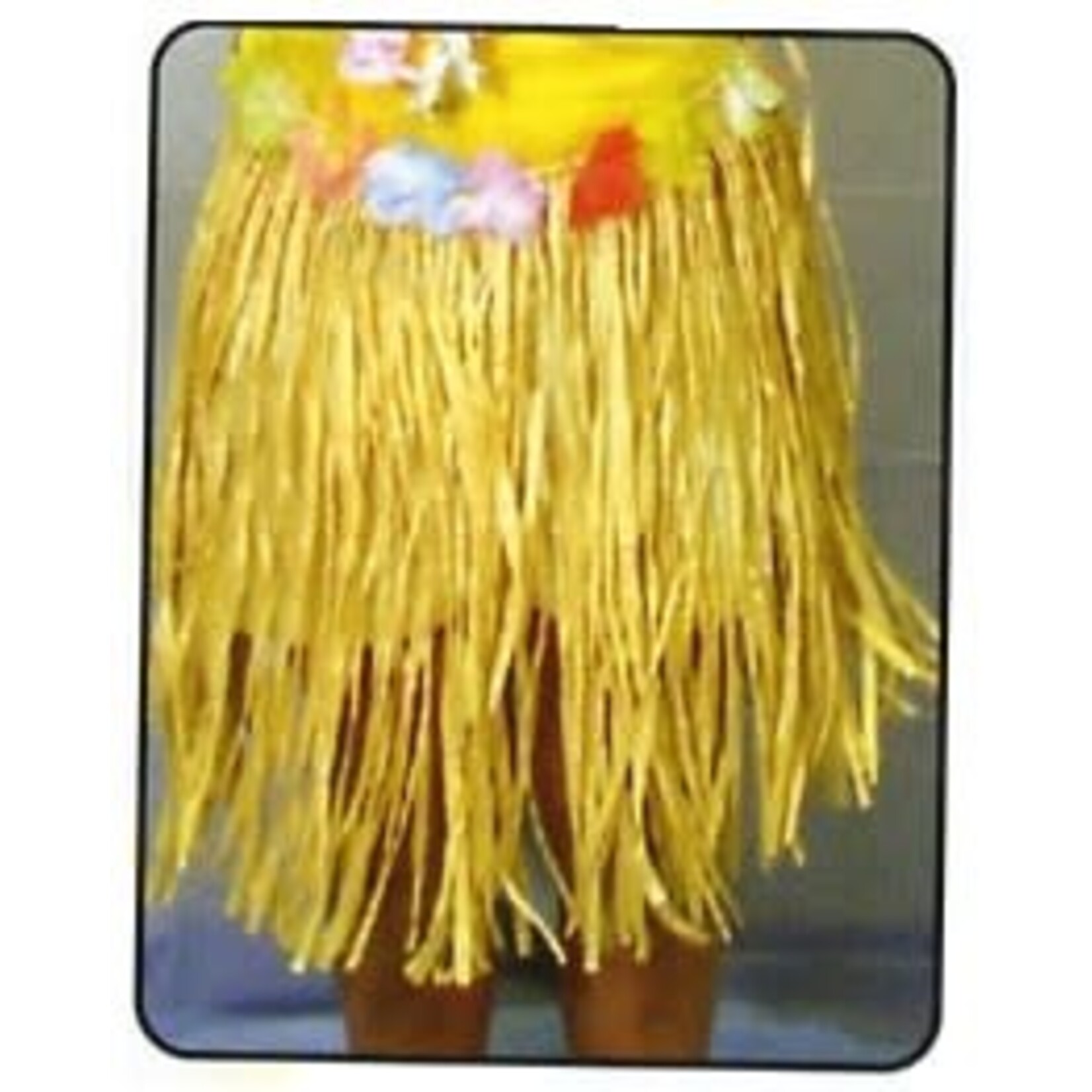 Juvenile Luau Raffia Skirt W/Flowers Gold 24X17 Inches