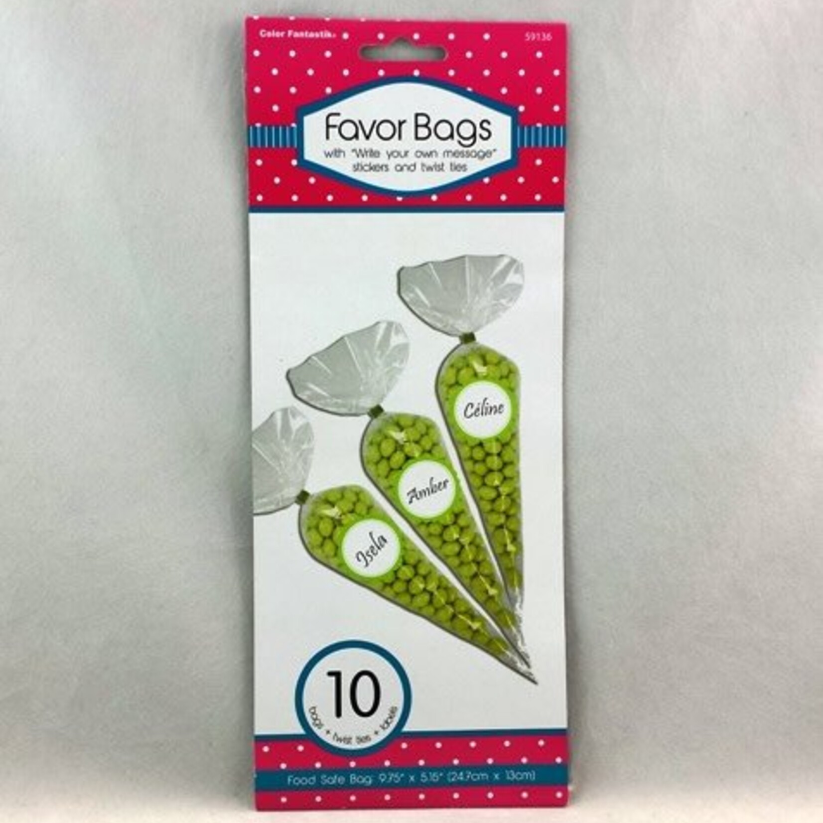 Favor Bags With Labels (Cone Shape)
