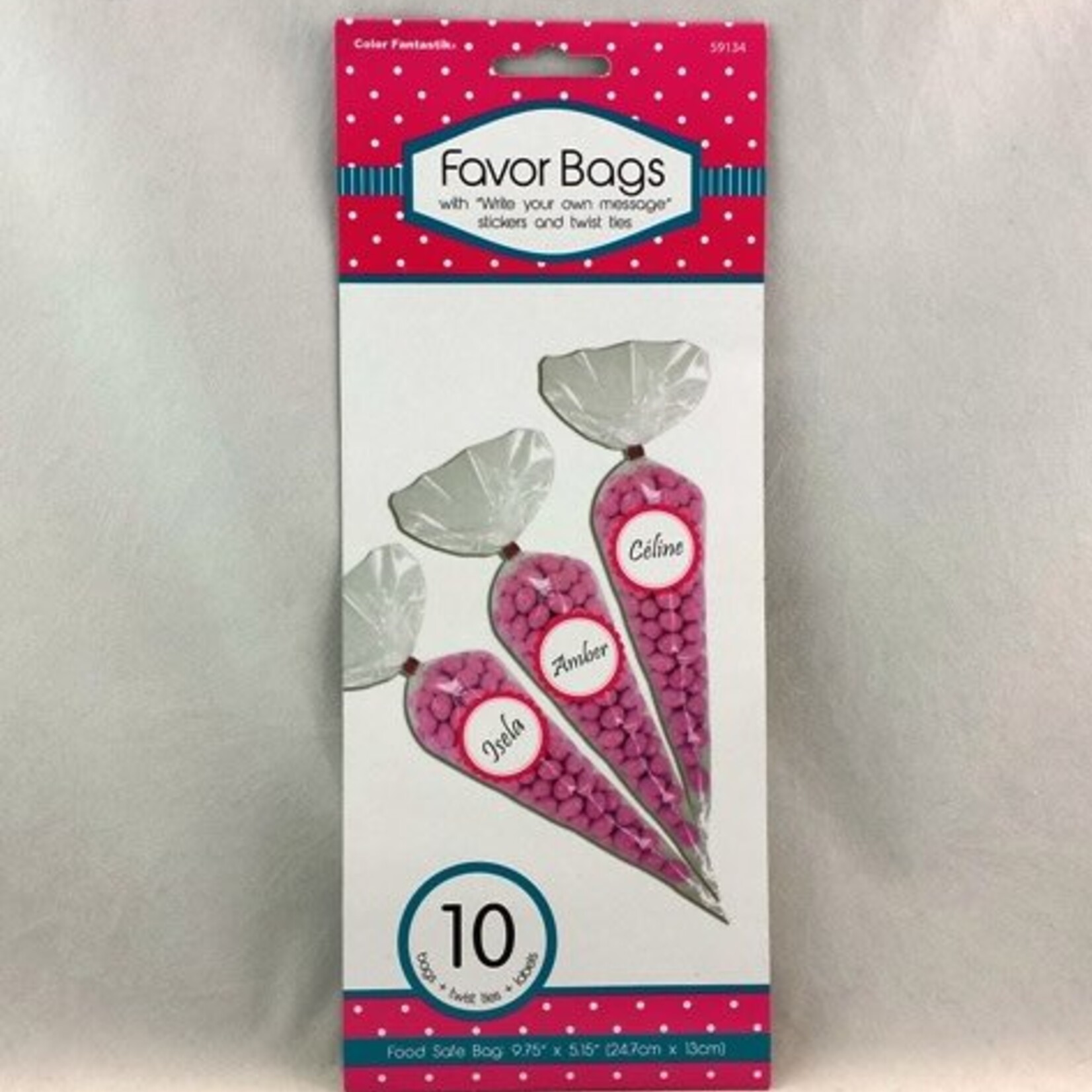 Favor Bags With Labels (Cone Shape)