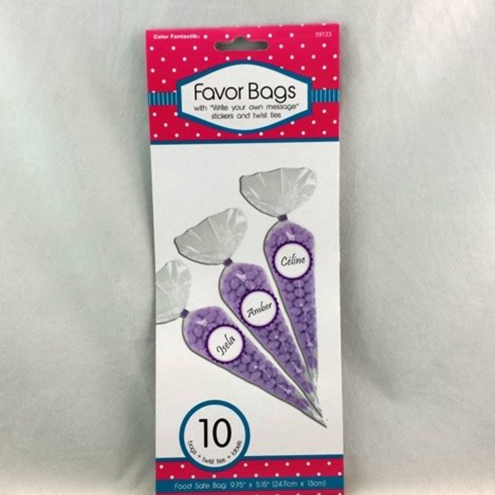 Favor Bags With Labels (Cone Shape)