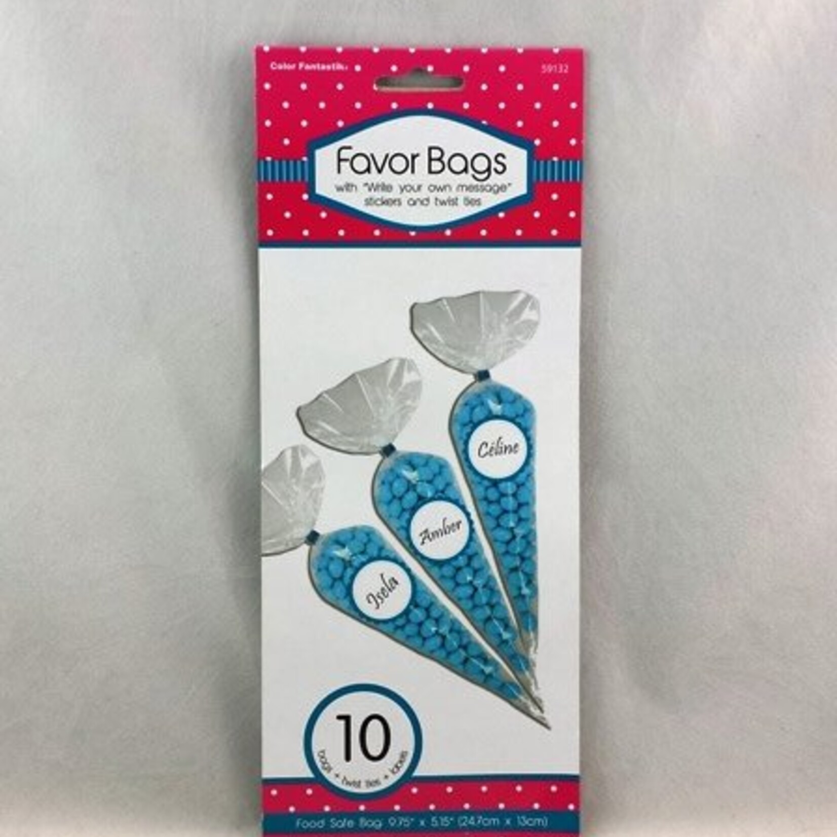 Favor Bags With Labels (Cone Shape)