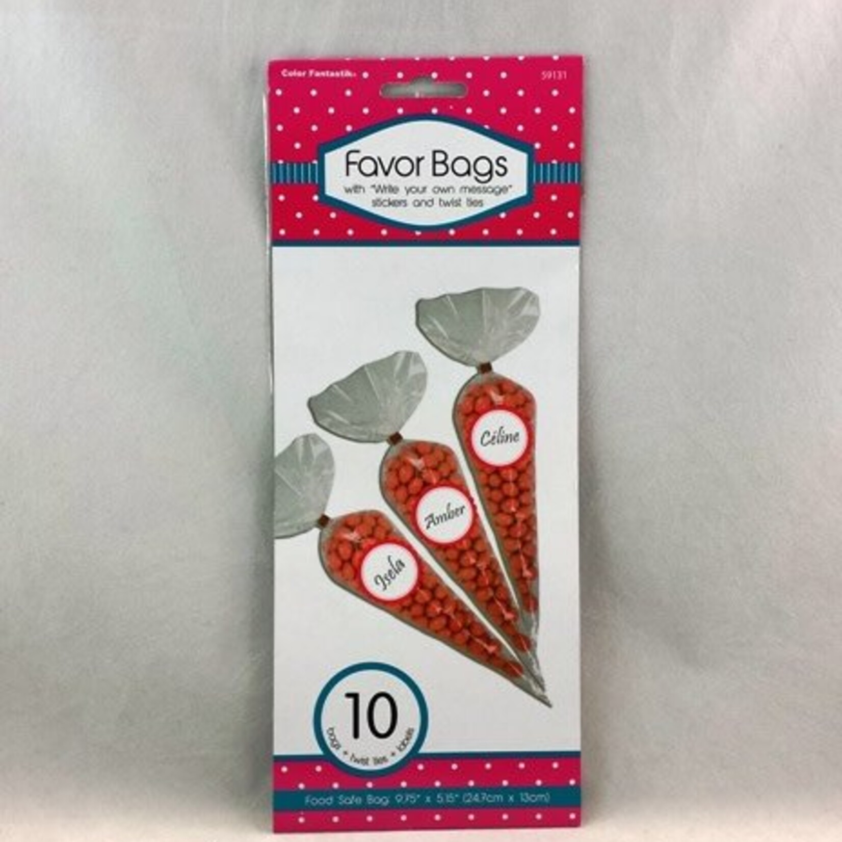 Favor Bags With Labels (Cone Shape)