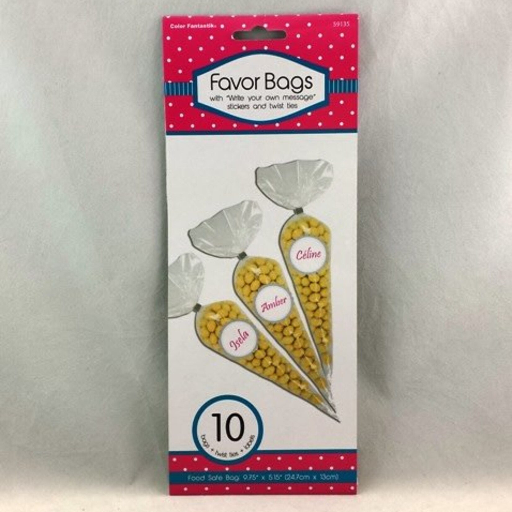 Favor Bags With Labels (Cone Shape)