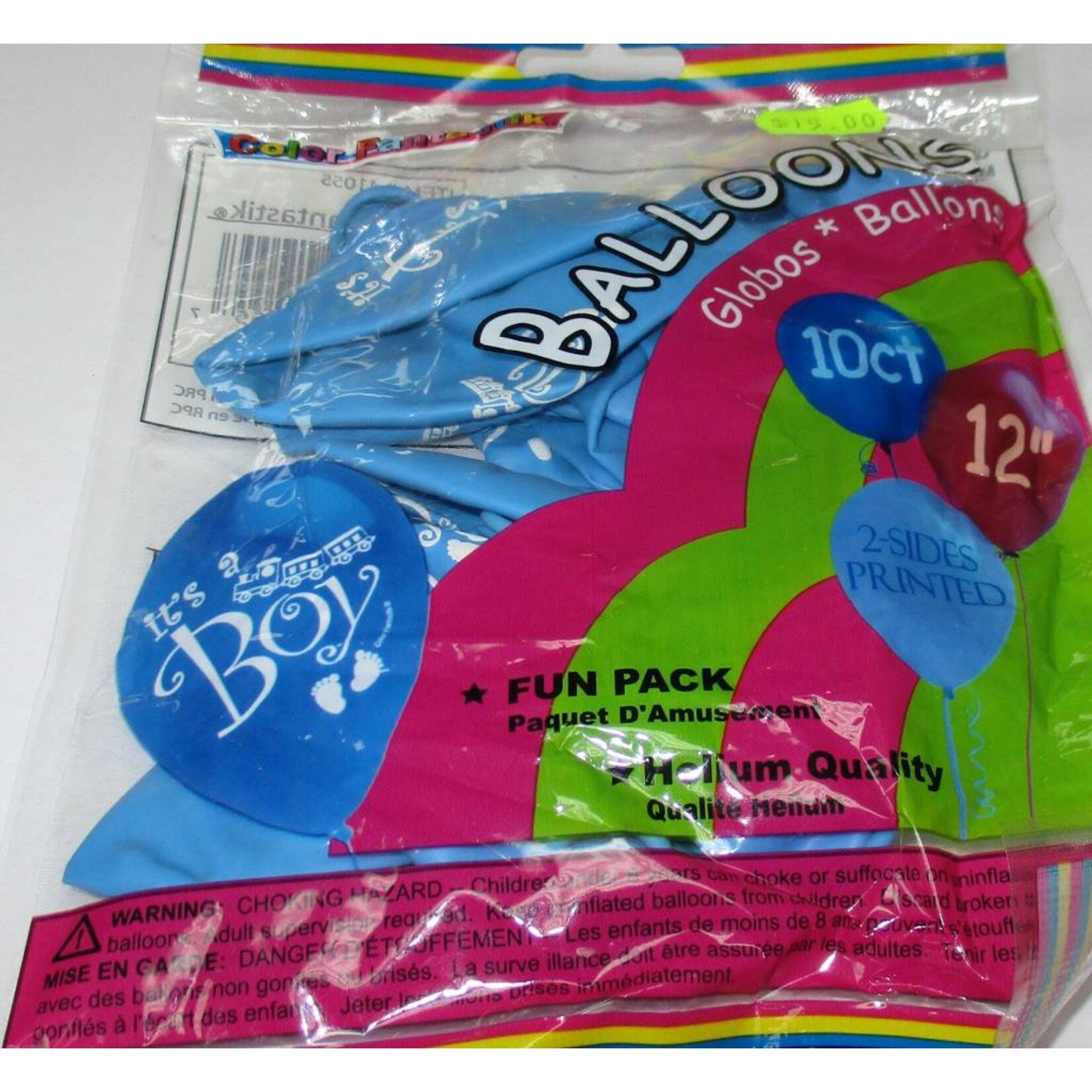 Helium Quality 2 Sides Printed Balloons (It'S A Boy) Assorted Colours 12 Inch Round