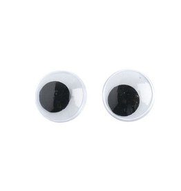 Moving Eyes Sew-On 10Mm - Black/White (10 Pieces)