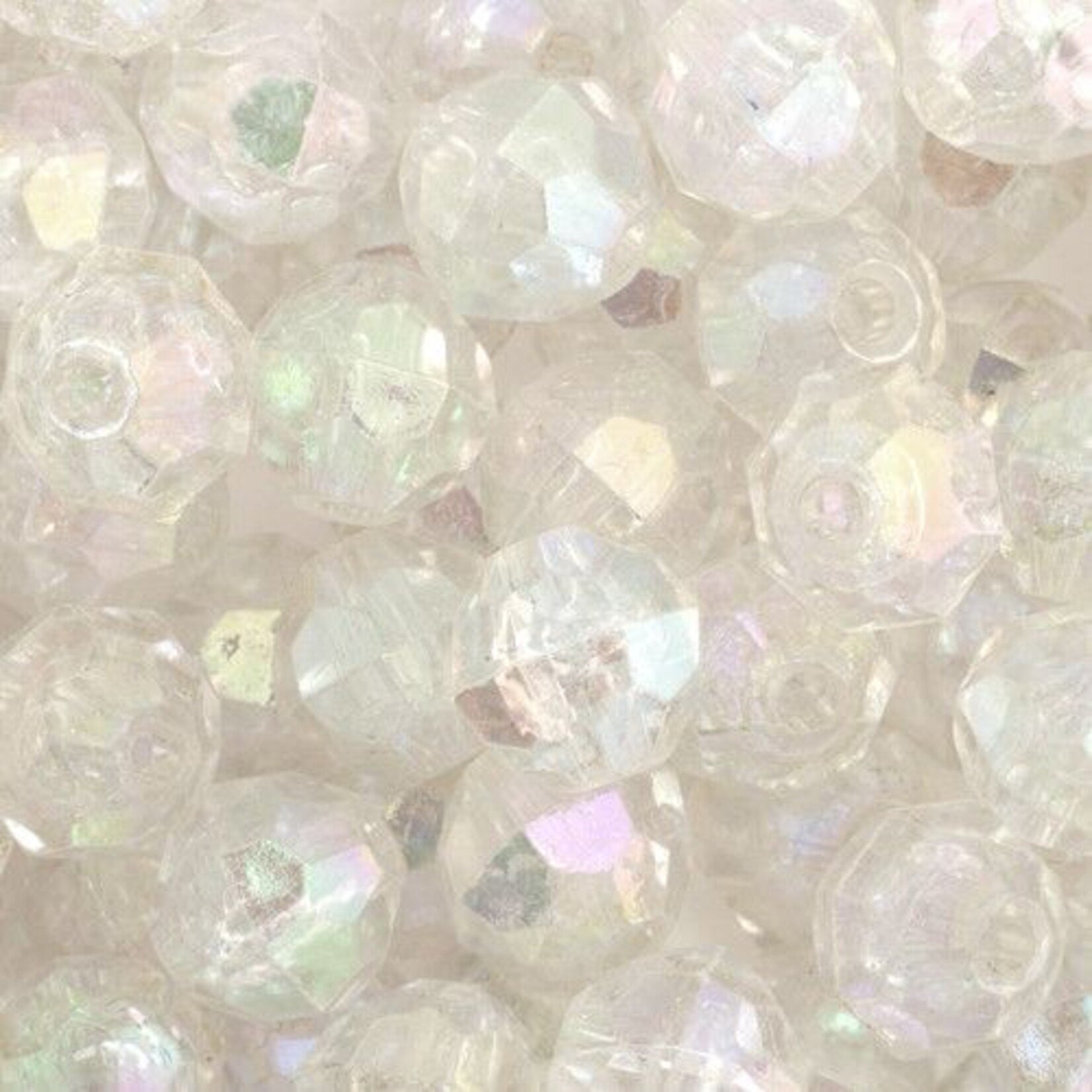 Facetted Bead 8Mm  Transparent Crystal Ab(36 Pcs)