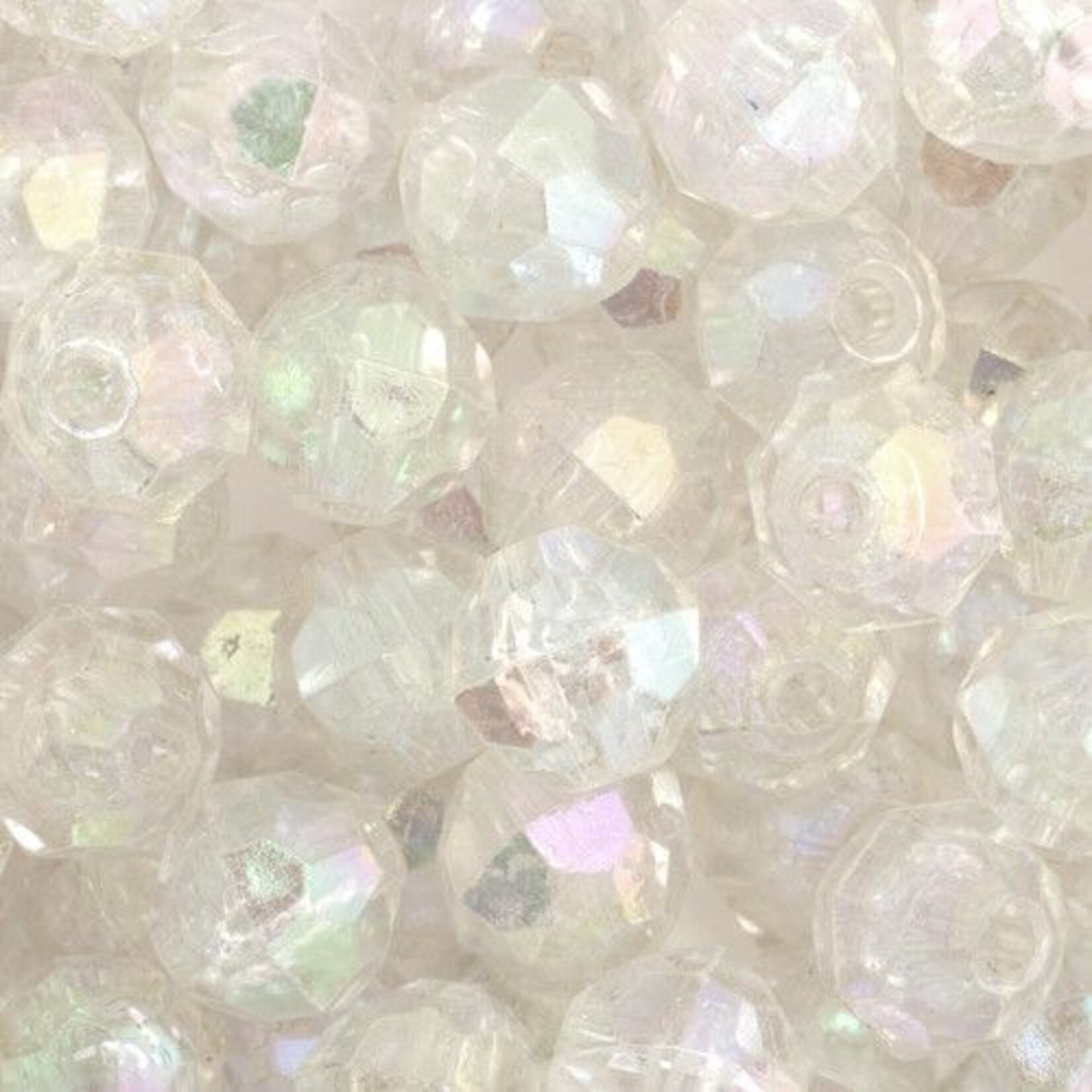 Faceted Bead 8mm Transparent (36 pcs) -  Crystal AB