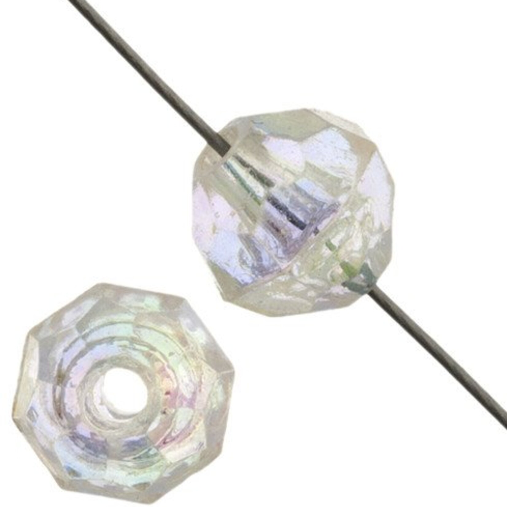 Faceted Bead 8mm Transparent (36 pcs) -  Crystal AB