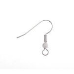 Fish Hooks (Brass) 18Mm W/Ball And Spring Silver Lf/Nf(100 Pieces)