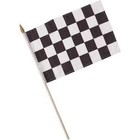 ACCESS BLACK & WHITE CHECK FLAG 8 X 12
