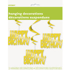 Unique GOLD HAPPY BDAY SWIRL