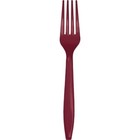 TOC PRM PLST BURGUNDY FORKS 24CT