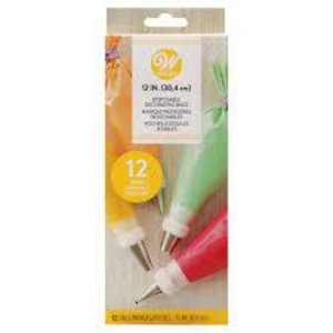 Wilton 12IN DISPOS CANDY DECOR BAGS 12CT