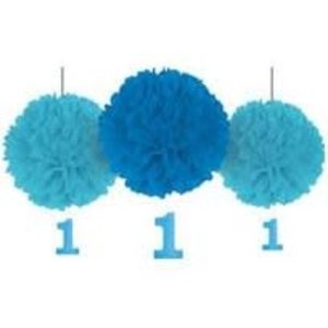 Amscan FLUFFY DECOR 1ST BDAY BLUE