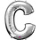 MAYFLOWER 16IN LETTER C SILVER - PKG