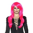 UNDERWRAPS LONG SASSY HOT PINK WIG