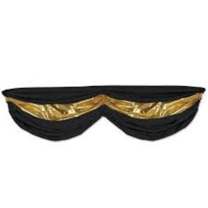 Beistle Co. BLACK & GOLD FABRIC BUNTING