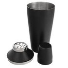 Choice 28 OZ MATTE BLK 3 PIECE COBBLER COCKTAIL SHAKER