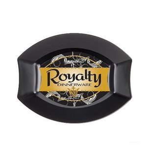 PARTY ESSENTIALS 6" X 5" BLACK OVAL PLATES 20 CT