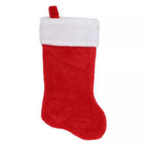 NORTH STAR 17IN RED PLUSH STOCKING W/WHT PLUSH